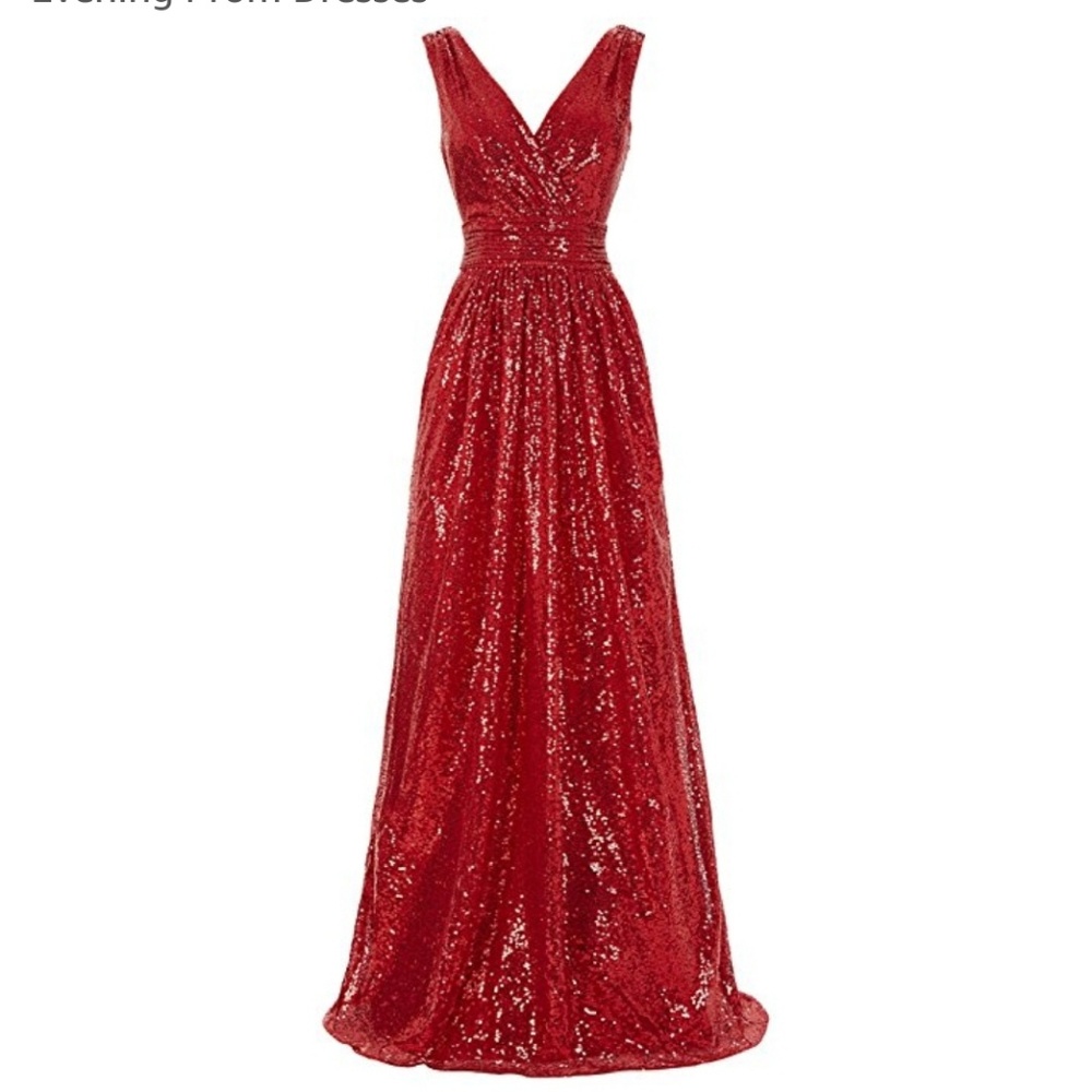 Red sequined gown